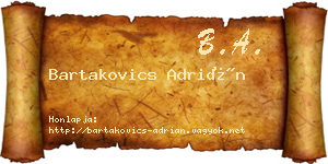 Bartakovics Adrián névjegykártya
