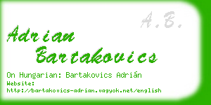 adrian bartakovics business card