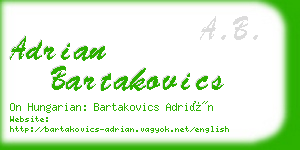 adrian bartakovics business card